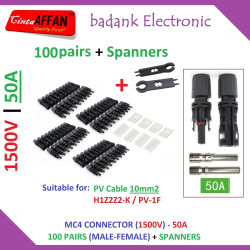 100 pairs  Spanner MC4 Connector M/F 1500V 50A Solar Panel Surya